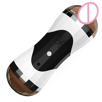 Naine Tõeline Pussy Meeste Masturbatsioon Cup Vibratsiooni Andur Vokaal Funktsiooni Õhusõiduki Cup Oraalseksi Tupe Dual-Channel Masturbatsioon