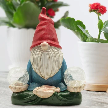 Vaik Gnome Päikese Figuriin Näota Nukk Kodus Ornament Käsitöö-Magamistuba Teenetemärgi Klaasist Palli Aias Skulptuur Kerge