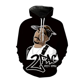 2PAC Hupparit Räppar Tupac 3D Print Harajuku Dressipluus Meeste ja Naiste Mood Liiga Topp Lapsed Poiss Tops Sudaderas Meeste Riided