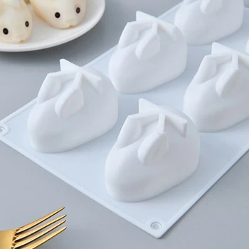 6 Vormid 3D Küülik Silikoonist Vormid ja Uus Kook Dekoreerimiseks Laste Käsitöö DIY Kook Hallitusseened Silikoonist Vormid Küpsetamine Magustoit Mousse