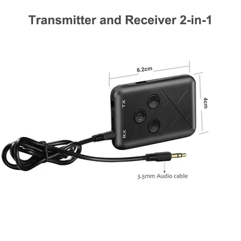2 in 1 Juhtmevaba Bluetooth 5.0 Saatja-Vastuvõtja Audio Stereo Muusika TX-10 Bluetooth Adapter TV Auto Kõlari Muusika