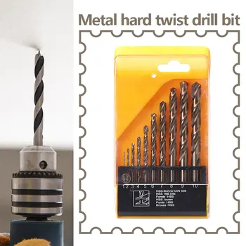 10tk HSS Twist Drill Bit Set kiirlõiketerasest Sirge Varre Koobalt Puuriterad Roostevaba Teras, Puit, Metall Augu Puurimine