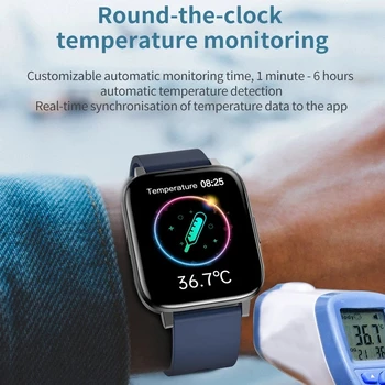 2021 Uus F60 Smart Watch Mehed 1.7 tolline Full Touch IP68 kehatemperatuur Südame Löögisageduse Monitor Fitness Tracker Naiste Smart vaadata