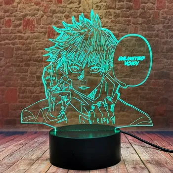 Lahe Jujutsu Kaisen Mudel 3D Illusioon LED Tabel Nightlight Värvikas Muutmine Kerge Satoru Gojo Anime, Joonis Mänguasjad