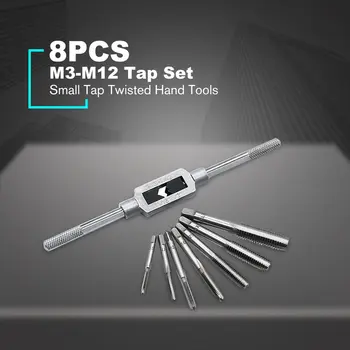 8PCS M3-M12 Koputage Määra Väike Puuduta Väänatud Käsi-Tööriistad, Kruvi Keere Pistikud Kraanid Käe Kruvi Kraanid Metalli Töötlemine Mutrivõti Omanik