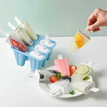 Jäätis Hallitusseened 6 Tükki Silikoon Jäätis Hallitusseened BPA Vaba Popsicle Hallituse Korduvkasutatavad Lihtne Release Jäätise Maker