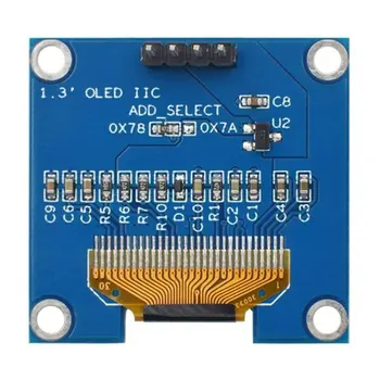 1.3 tolline OLED moodul Valge/Sinine IIC I2C Suhelda värv 128X64 1.3