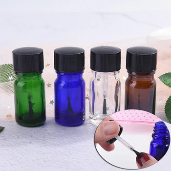 5ML Tühi Kosmeetika Konteinerid Küünte Klaasist Pudelid Kaanega Brush Pintsel Klaas küünelaki Pudel
