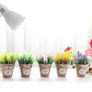 1 Komplekt Kunstlik Taim Dekoratiivne Lill Kodu Kaunistamiseks Taim Väike Lill Võltsitud Vaas Mini-Bonsai Koos Kimp Rohelist Pottidesse E3J1