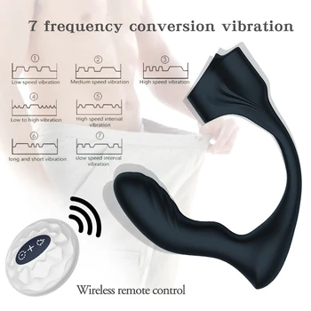 Mees Eesnäärme Massaaž Vibraator Anal Plug Silikoon Veekindel Massager Stimulaator Tagumik Lükata Ejakulatsiooni Ringi Mänguasi Meestele