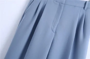 Neehoya Naiste Stiilne Mood Küljel Taskud Darted Püksid Vintage Kõrge Vöökoht Lukuga Naiste Püksid Mujer