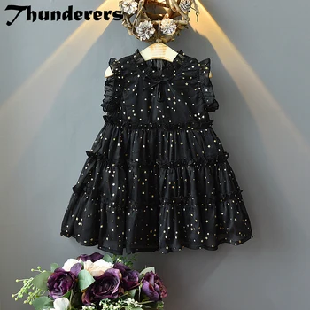 Thunderers Mood Varrukateta Lapsed Printsess Kleit Geomeetriline Silmadega Lapsed Partei Tüdrukute Kleit Summer Baby Girl Kleit Riided