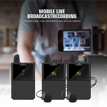 Üks-Vallandada-Kaks UHF Dual-Channel Traadita Mikrofon Süsteemi Revääri Mic DSLR Kaamerad Nutitelefonid Vlog Live