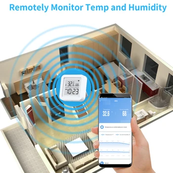 WiFi Temperatuuri Andur Niiskuse Andur LCD Ekraan Tuya Smartlife SmartThings Remote APP Jälgida Töö Alexa Google Kodu