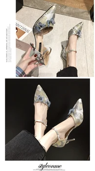 2021 Naiste Kõrge Kontsaga Sandaalid Rihm Kingad Lady Suvel Seksikas Pikad Varba Pumbad Zapatos De Mujer Sapatos Mulher