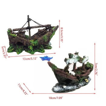 Vintage Pirate Laeva Laevahukk Peavarju Kala Tank Haljastus Ornament Simulatsiooni T21C
