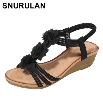 SNURULAN Sandaalid naistele suvel bohemian non-slip sandaalid wedge kingad, sussid rand kingad buty damskie sandalia feminina