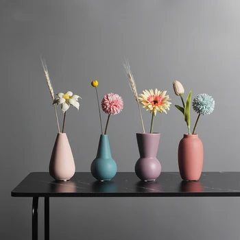 Lihtne Morandi Värvi Portselanist Laua Vaasid Lilled Väike Värviline Kunst Vaas Pot Filler Kaasaegne Kontor Kogumise Decor