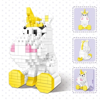Cartoon Eesel Micro ehitusplokid Anime Lehm Krokodill Tellised Veised 3D Mudel Mänguasjad Lastele Sünnipäeva Kingitused, Kodus Kaunistused