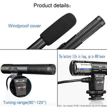 MIC-01 SLR Kaamera Mikrofon Fotograafia Video Kaamera Stereo Salvestus Mikrofoni jaoks DV Digital SLR Kaamera Videokaamera