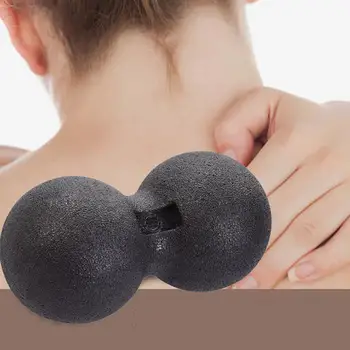 24cm Must Mini Maapähkli-kuju Sidekirmega Ise massaaž Palli Õla Tagasi Jalad Rehabilitatsiooni Koolitus Palli Duo Palli