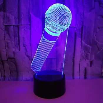 Mikrofon LED 3D Öösel Tuled Bluetooth Kõlar Tabel laualamp Värvikas usb Öö Lambi Loominguline Kingitus Lastele