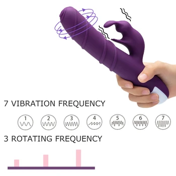 Pöörlev Küülik Vibraator G-Spot Vibraator Dildo Naistele 3 Tugev 360 Kraadi Pöörlev ,Isikliku Kliitori Vibraator Sex Mänguasjad