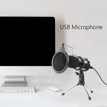 USB-Juhtmega Mikrofon Kondensaator Mikrofon Studio Mic koos Clip Stand for PC