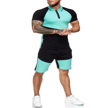 Mood lihaste meeste spordidressid töötab lühikeste varrukatega T-särk, lühikesed püksid meeste mix värvid 2020. aasta Suvel Meeste Fitness sport ülikond