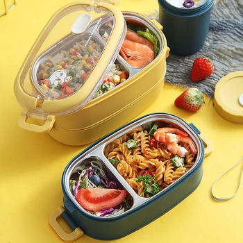 Ühe Kihi Bento Box Vahesein Kaasaskantav Microwaveable Lunch Box Üliõpilastele ja Ameti Töötajate ALI88