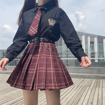 Jaapani JK Plisseeritud Seelik Tüdruku Võre Seelikud Kõrge Vöökoht Armas Naiste Lühike Kleit Õpilane Ühtlane Magus Lolita Kooli Riided