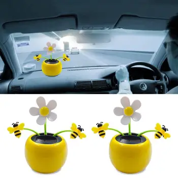 60% Dropshipping!! Loominguline Plastikust Solar Power Flower Auto Ornament, Klapp, Klapp Pot Swing Kids Mänguasi