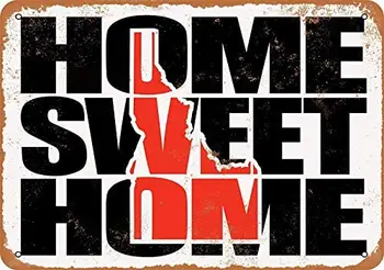 SRongmao 8 x 12 Metallist Märk Home Sweet Home Idaho Punane