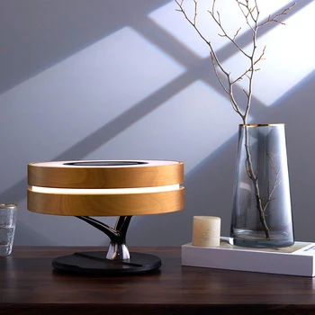 2020 Hot Müük hea hotel Kodus kasutada Puu laua lamp juhtmevaba laadija ja Bluetooth kõlar