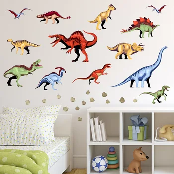 DIY Värvikas Dinosaurus Seina Kleebised Poiss Tuba Teismeline Magamistuba Decor Lasteaed Seina Kaunistamiseks Loominguline isekleepuvad Plakat