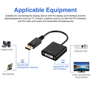 1080P DP-DVI-Vastupidav Adapter Kaabel Ekraan Tarvikud Plug And Play-Video-TV Kodus Converter Jälgida Kaasaskantav Projektor
