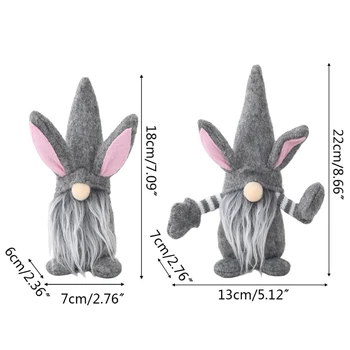 Jänku-Gnome Käsitöö Jänes Palus Mänguasjad Nukk Kaunistused Lapsed Easter Decor 11UA