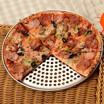 Ümmargune Alumiiniumist Non-stick Crisper Pizza Pan Bakeware Tray Tool Augud, Küpsetamine, Köök Tööriistad Kodu Restoran