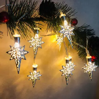 2021 UUS 10/20Lights Tähed Aniisi-Tärni Gold/Silver Strings Christmas Tree Teenetemärgi Jõulud Tuled Puhkus Pool pulm
