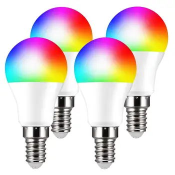 E14 WiFi Smart Lamp RGB LED Lamp RGB Muutuva Reguleeritav Taimer Pirn 10W Tööd Alexa/Google Kodu
