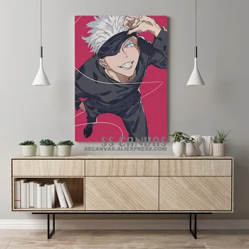 Satoru Gojo Anime Jujutsu Kaisen Lõuendile Maali Seina Art Decor Pilte Magamistuba Uuringu Kodu Elutoa Kaunistamiseks Prindib Plakat