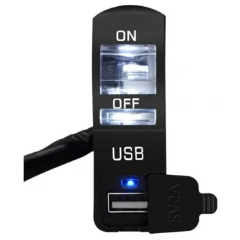 Universaalne Mootorratta Lenkstangi Lüliti Start on OFF Nuppu, USB Laadija Saab Laadida Telefoni/tablett) ja Muud Elektroonilised Tooted