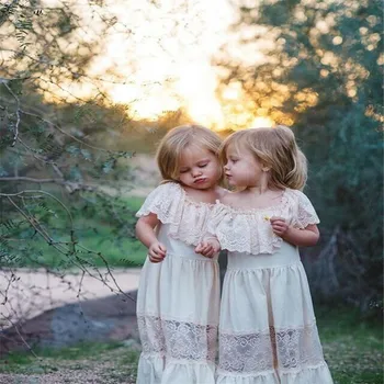 Suvel lapsed Baby Girl Dress Off-Õla Värviga Ruffle Pits Partei Ametliku Kleit Sundress Ühe Tükki