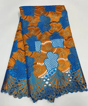 2020-Aafrika värvi polüester nigeeria guipure juhe Šveitsi kõrge kvaliteediga vees lahustuv pits Kangast kleidid 5 meetrit /palju RL0826
