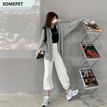 Harajuku korea versiooni lahti õhuke pikkade varrukatega kapuutsiga päikesekaitse karvkatte värviga retro särk õpilane tüdruk top