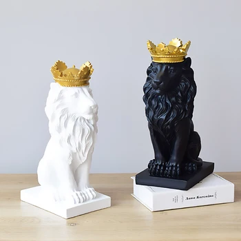 Abstraktne Vaik Lõvi Skulptuuri Crown Lõvi Kuju Käsitöö-Ja Teenetemärkide Lion King Modle Kodu Kaunistamiseks Tarvikud Kingitused
