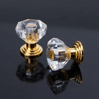 10tk Teemant Kuju Crystal Klaasist Kapp Sahtli Nupp Tõmba Käepide Ehted Box