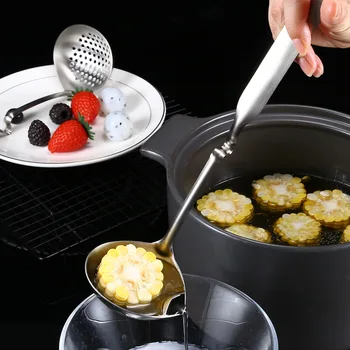 Visuaalne Touch Roostevabast Terasest Määre Lõksu Õli Supp Eraldamine Lusikas Köök Filter Colander Hot Pot Isolatsioon Õli Lusikas