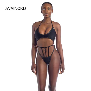 JWAINCKD 2019 Seksikas Tahke Top Thong Bikiinid Päitsed Ujumistrikoo Naistele Brasiilia trikoo Sidemega Beach Maillot De Bain Monokini