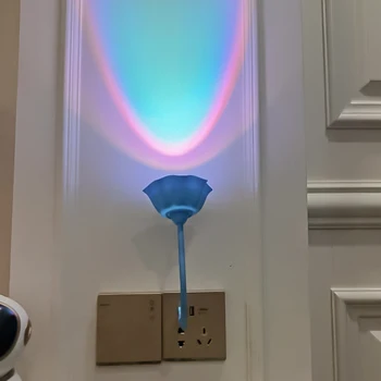 Sunset Projektori Lamp USB Led Night Light Vikerkaar Atmosfääri Tabel Lamp Kodu Magamistuba Coffe shop Taust Seina Kaunistamiseks
